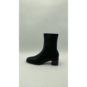 Quince Women Italian Leather Stretch Sock Bootie Black Shoes 9